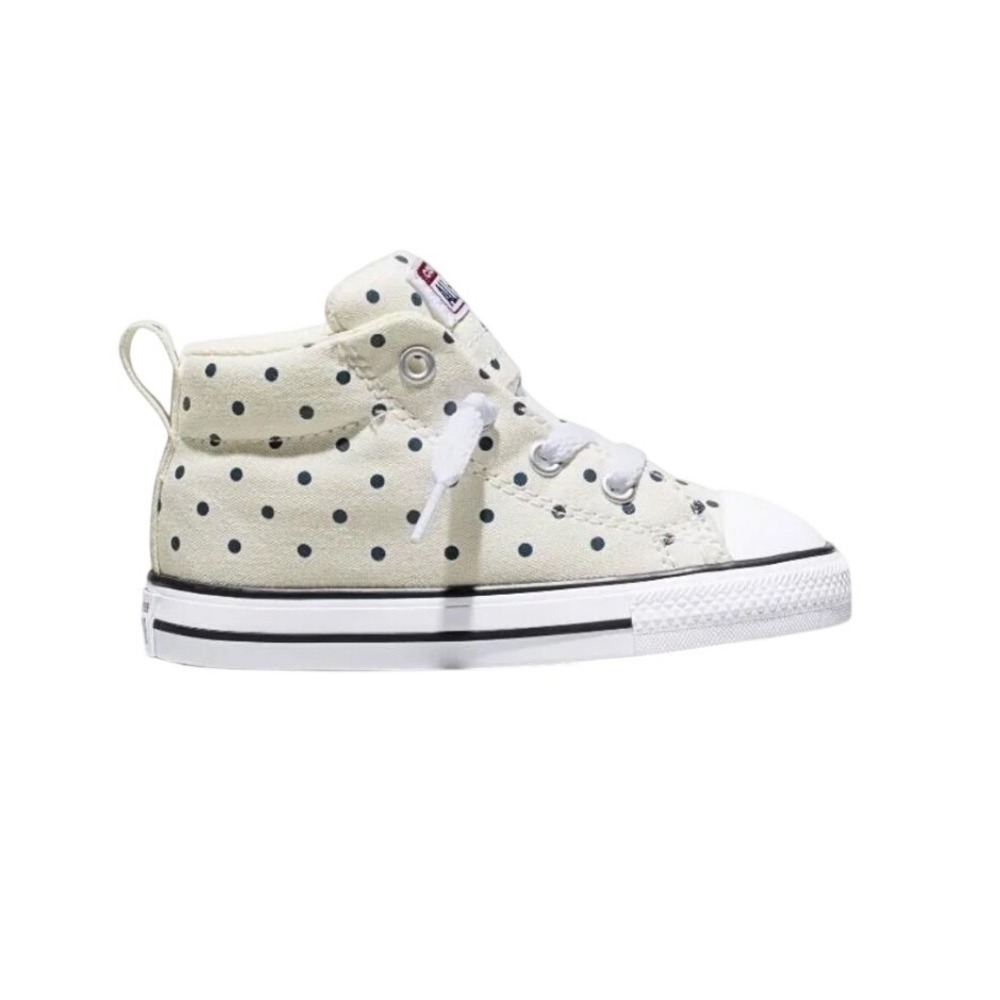 Converse Toddler Street Mid Polka Dot Vintage White Navy Garnet Infant 5 NEW